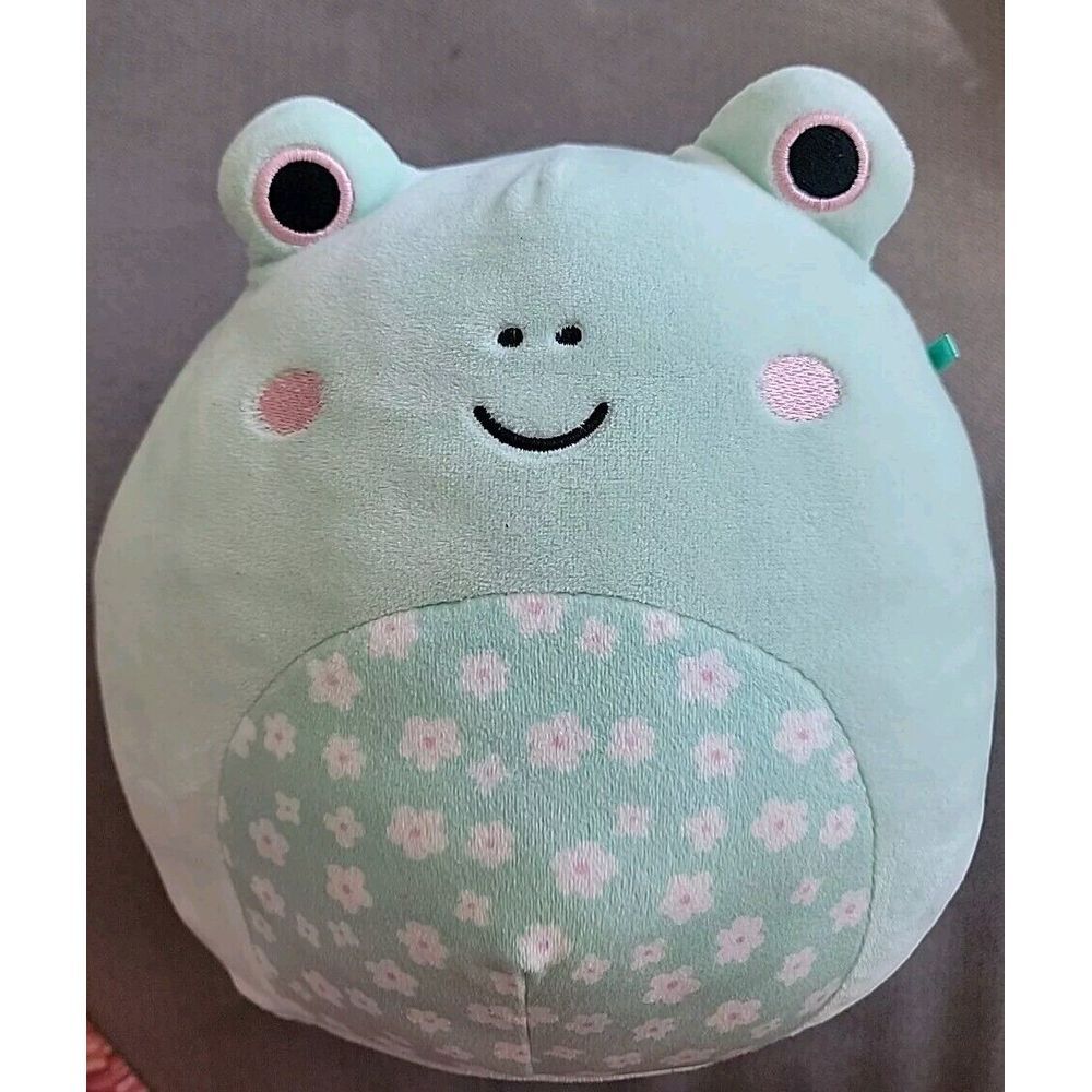 Squishmallows Official 8" (FRITZ The Green Frog With Floral‎ Belly) - Picture 2 of 3